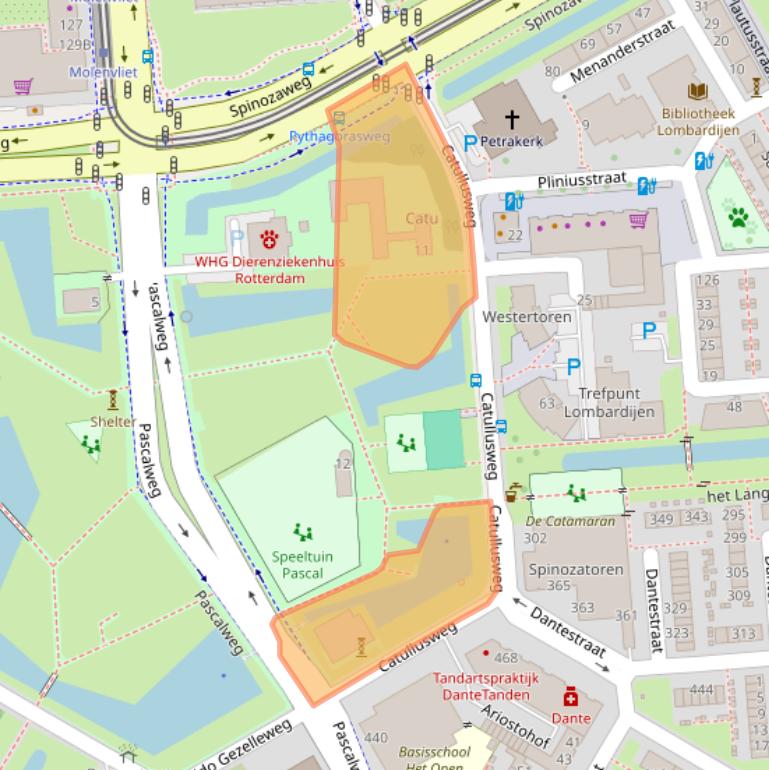 Kaart van postcodegebied 3076KB.