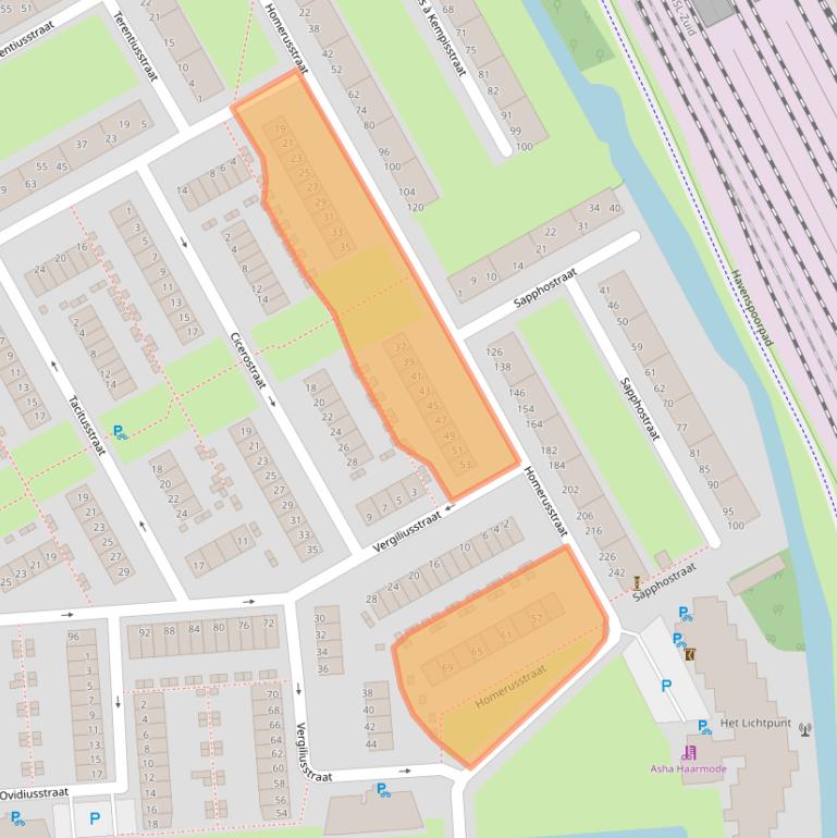 Kaart van postcodegebied 3076LA.