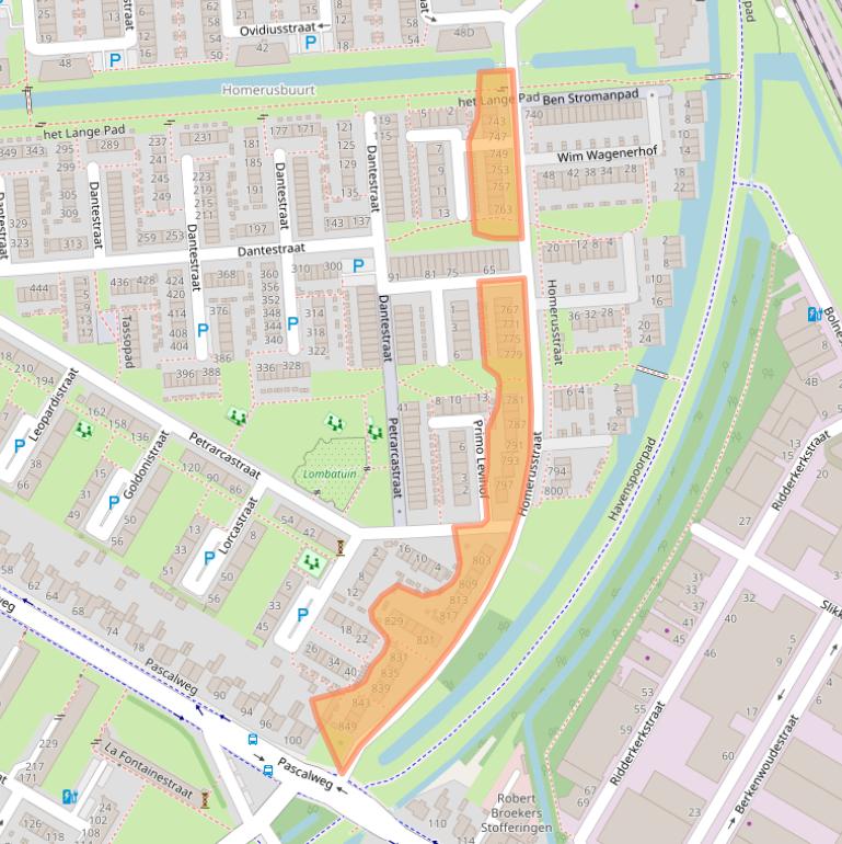 Kaart van postcodegebied 3076LH.