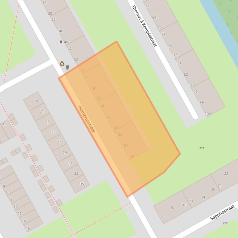 Kaart van postcodegebied 3076LK.