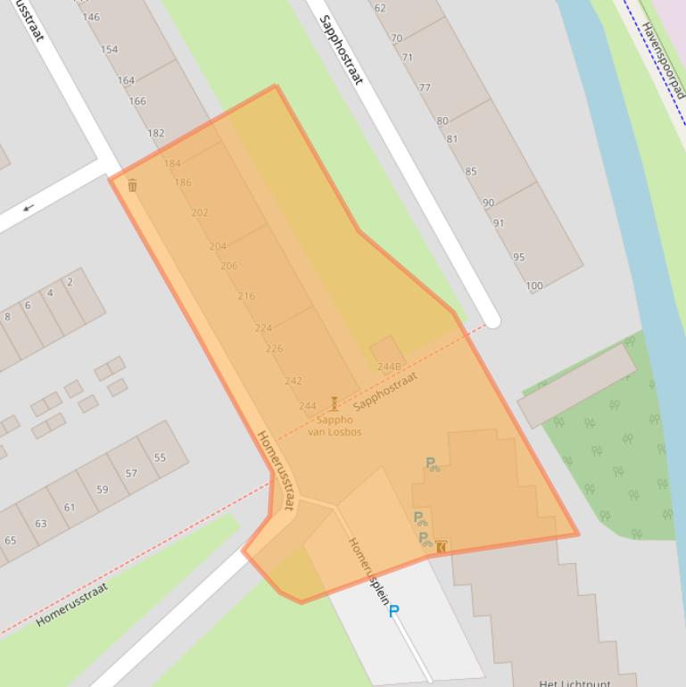 Kaart van postcodegebied 3076LM.