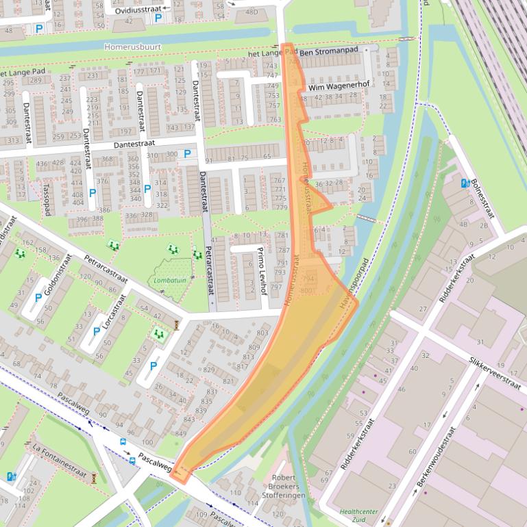 Kaart van postcodegebied 3076LN.