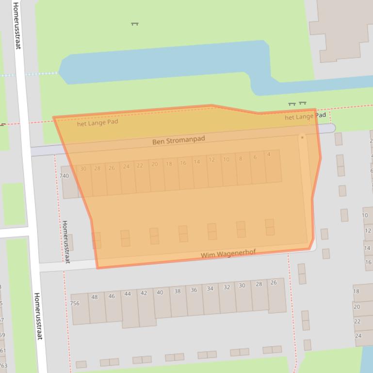 Kaart van postcodegebied 3076LP.