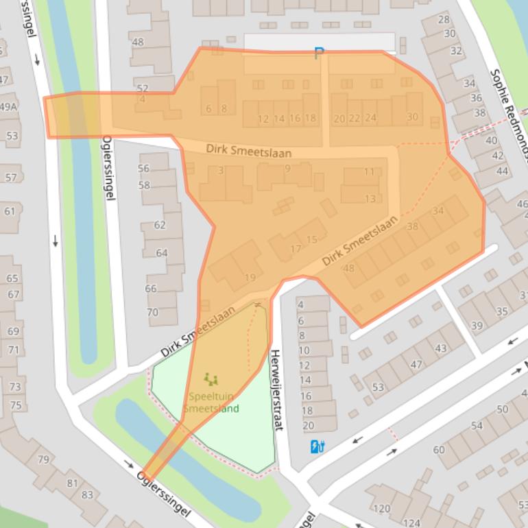 Kaart van postcodegebied 3076PG.