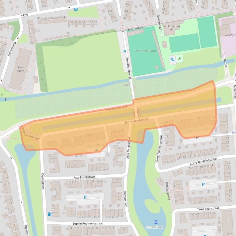 Kaart van postcodegebied 3076PM.