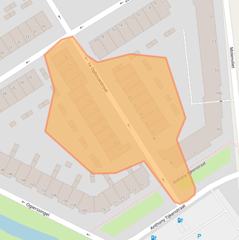 Kaart van postcodegebied 3076PR.