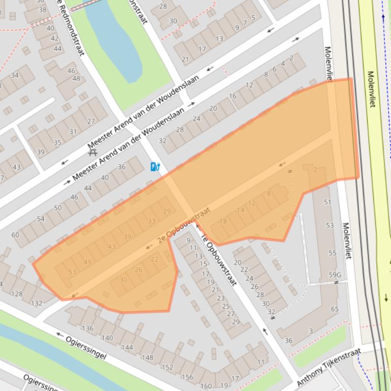 Kaart van postcodegebied 3076PS.