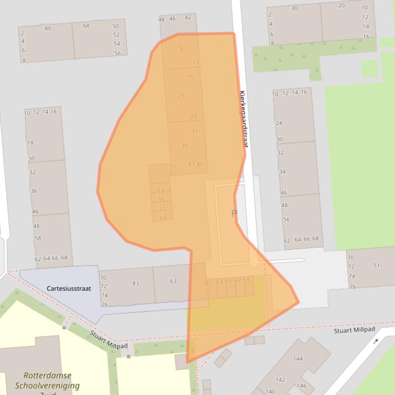 Kaart van postcodegebied 3076RH.