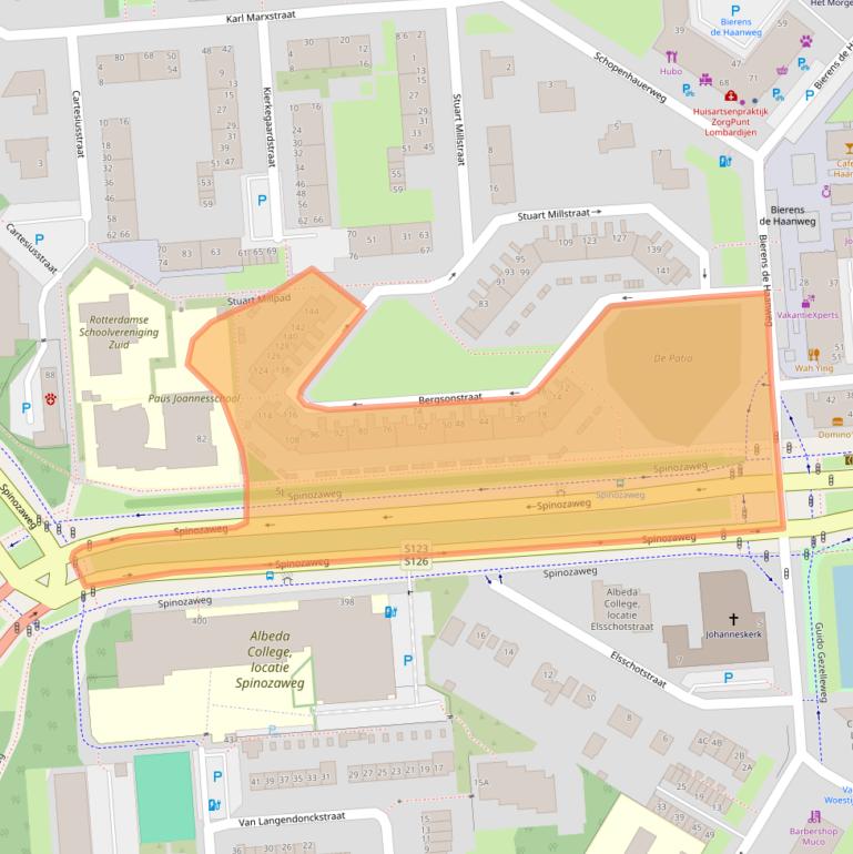 Kaart van postcodegebied 3076RN.