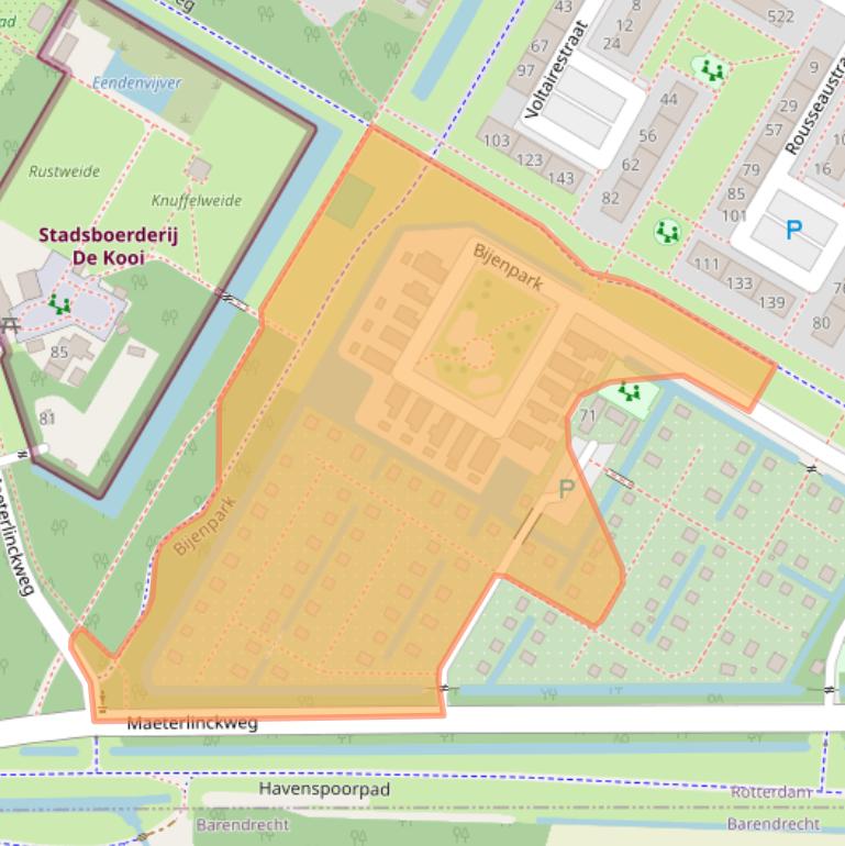 Kaart van postcodegebied 3076TR.