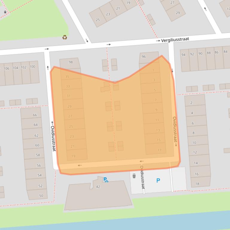 Kaart van postcodegebied 3076XD.