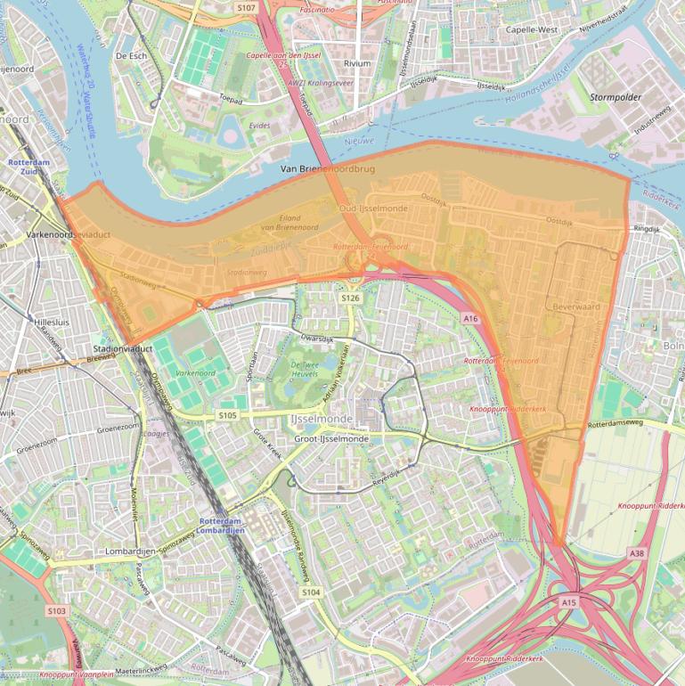 Kaart van postcodegebied 3077.