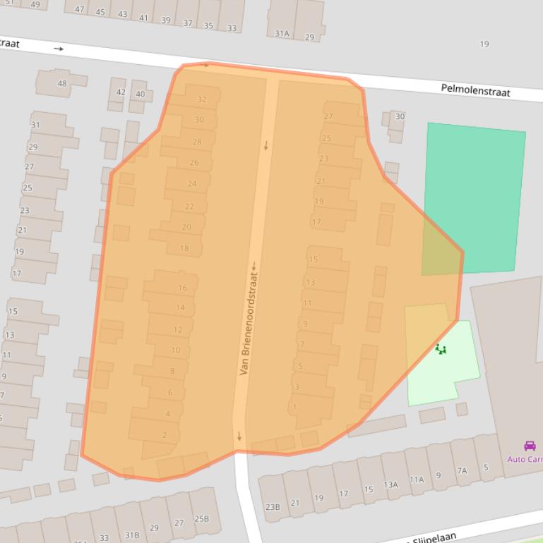 Kaart van postcodegebied 3077AB.