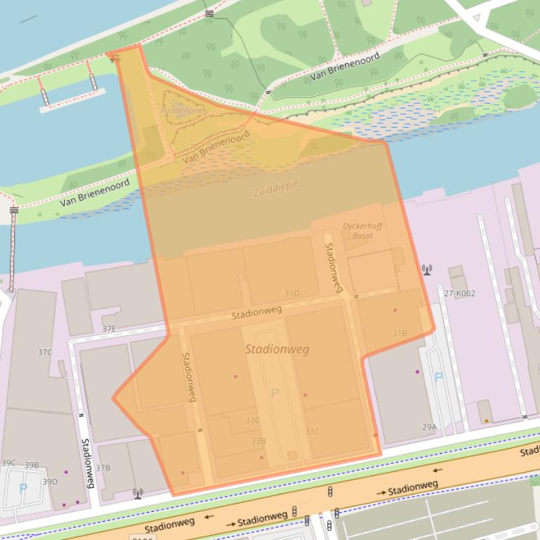 Kaart van postcodegebied 3077AP.