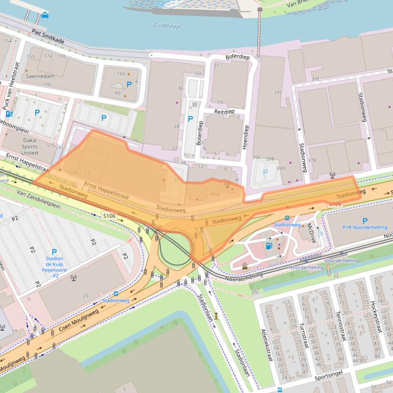 Kaart van postcodegebied 3077AS.