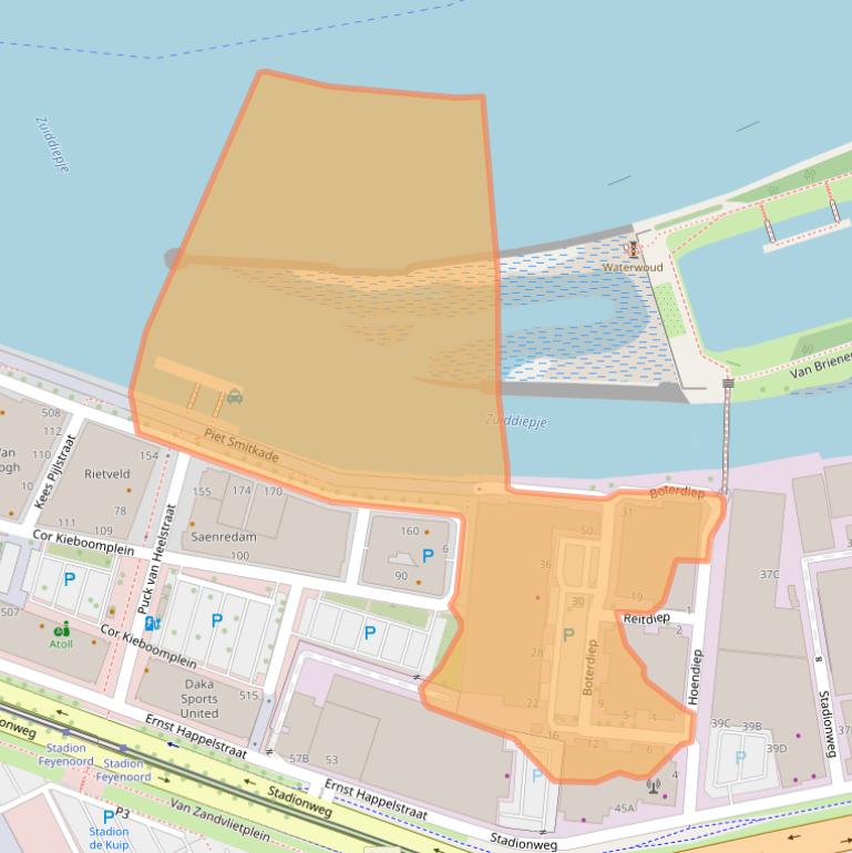 Kaart van postcodegebied 3077AW.