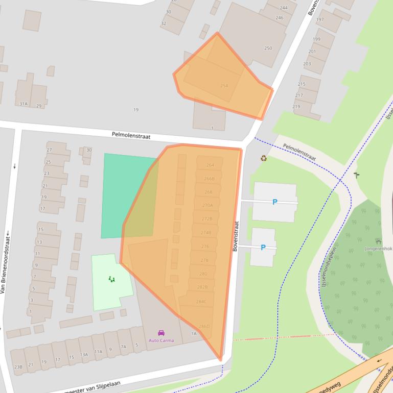 Kaart van postcodegebied 3077BL.