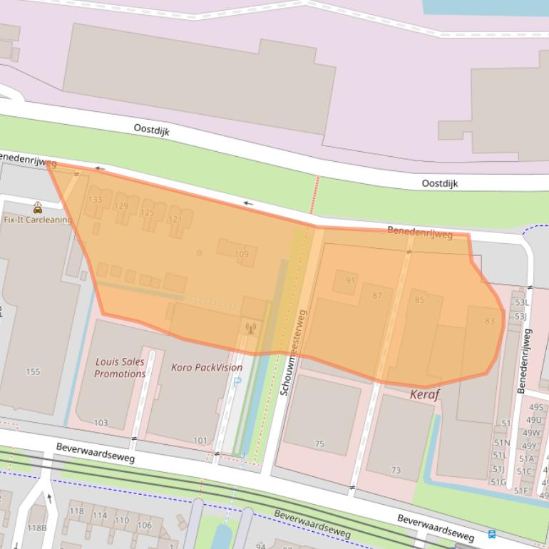 Kaart van postcodegebied 3077CB.