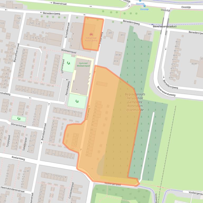 Kaart van postcodegebied 3077CR.
