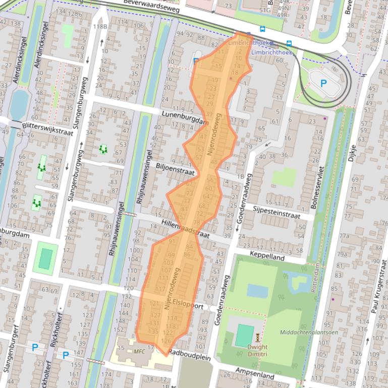 Kaart van postcodegebied 3077ES.