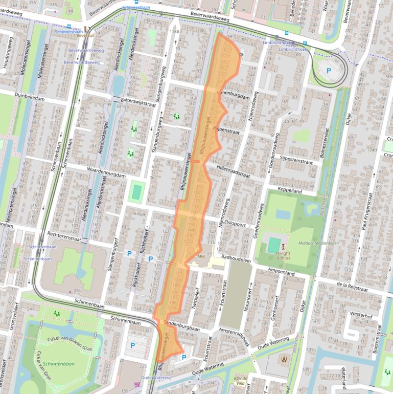 Kaart van postcodegebied 3077EV.