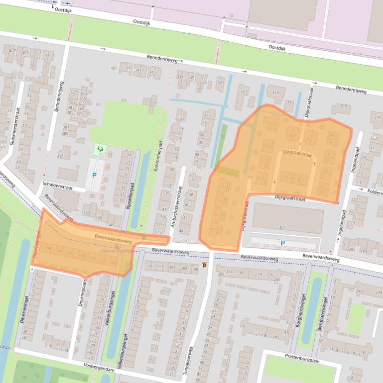 Kaart van postcodegebied 3077GE.
