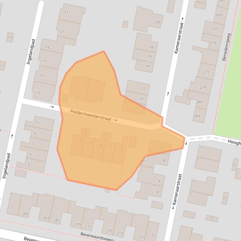 Kaart van postcodegebied 3077GW.