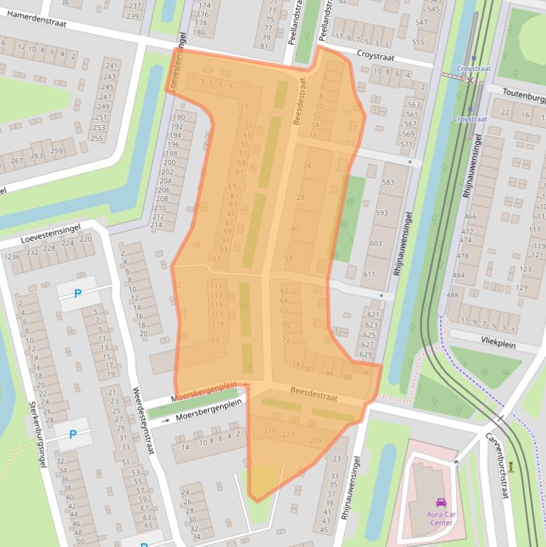 Kaart van postcodegebied 3077HB.