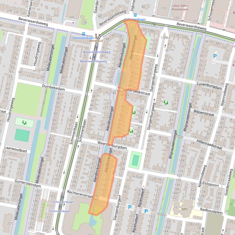 Kaart van postcodegebied 3077JB.