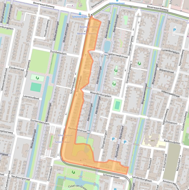 Kaart van postcodegebied 3077JJ.