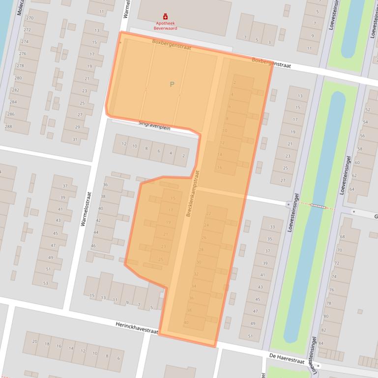 Kaart van postcodegebied 3077JR.