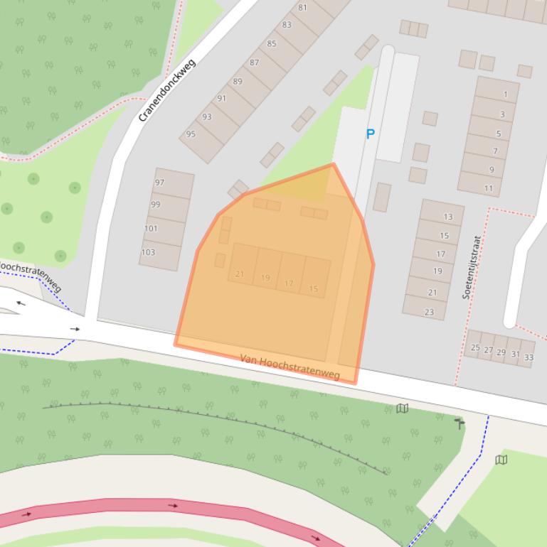 Kaart van postcodegebied 3077LB.