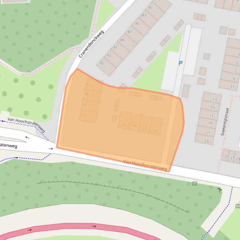 Kaart van postcodegebied 3077LC.