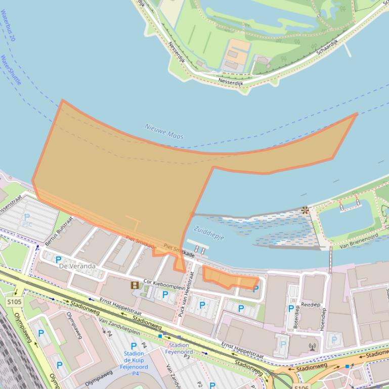 Kaart van postcodegebied 3077MJ.