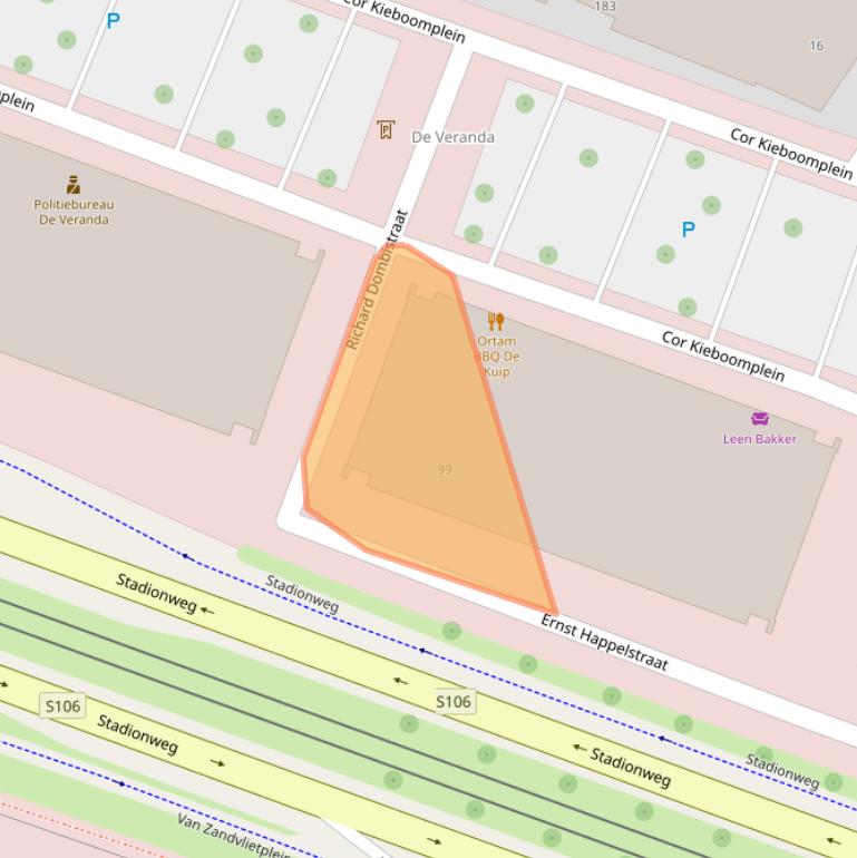 Kaart van postcodegebied 3077MM.