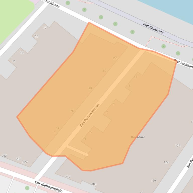 Kaart van postcodegebied 3077MP.