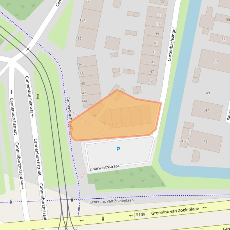 Kaart van postcodegebied 3077PG.