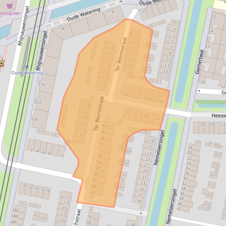 Kaart van postcodegebied 3077PN.