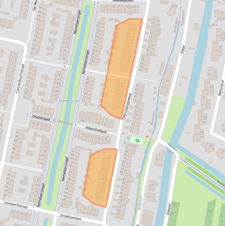 Kaart van postcodegebied 3077PV.
