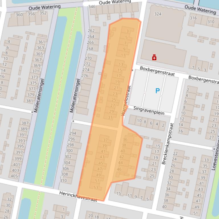 Kaart van postcodegebied 3077RL.