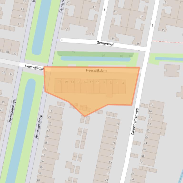 Kaart van postcodegebied 3077RW.