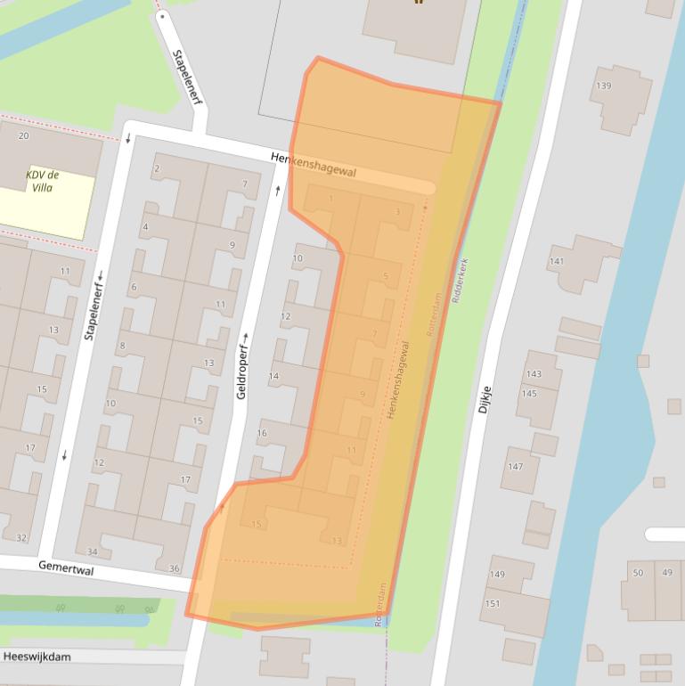 Kaart van postcodegebied 3077RX.