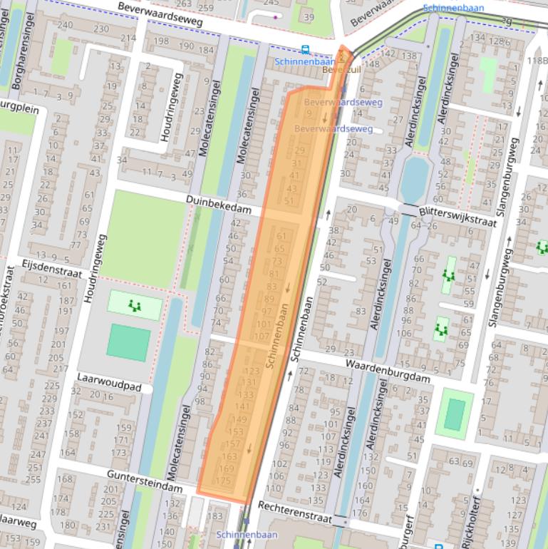 Kaart van postcodegebied 3077SJ.