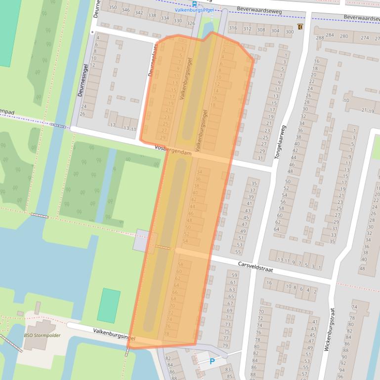 Kaart van postcodegebied 3077TG.