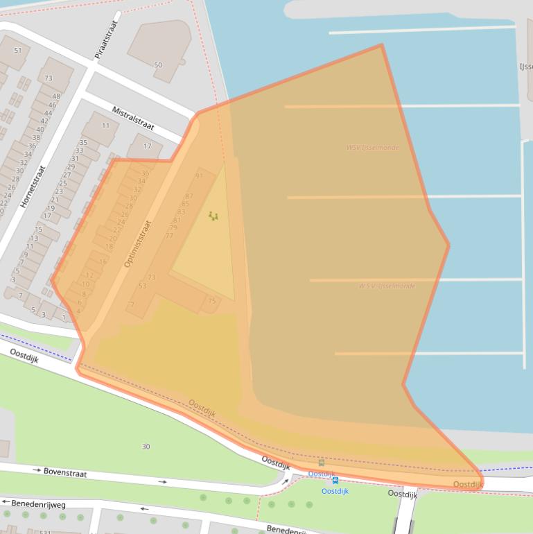 Kaart van postcodegebied 3077ZC.