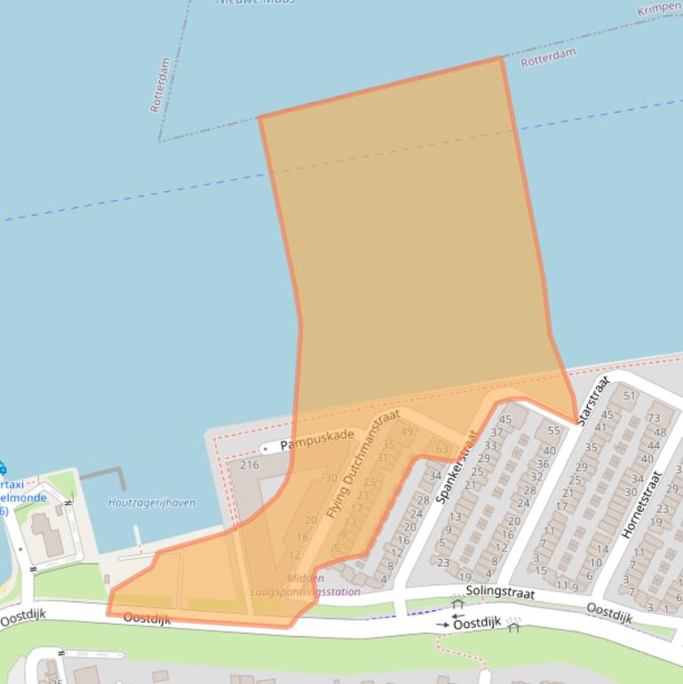 Kaart van postcodegebied 3077ZH.