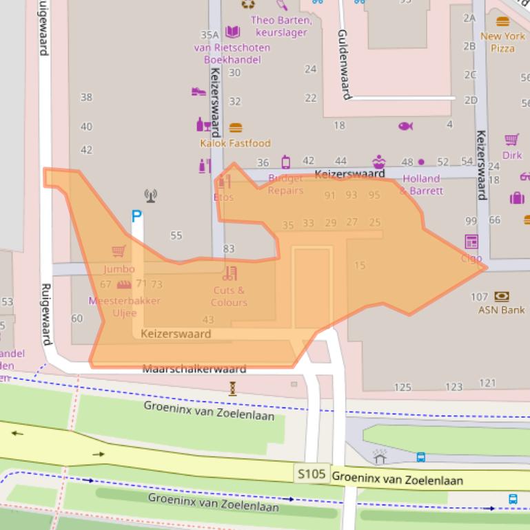 Kaart van postcodegebied 3078AT.