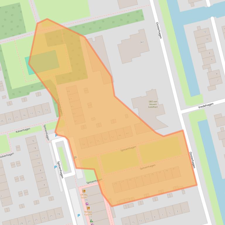 Kaart van postcodegebied 3078BN.