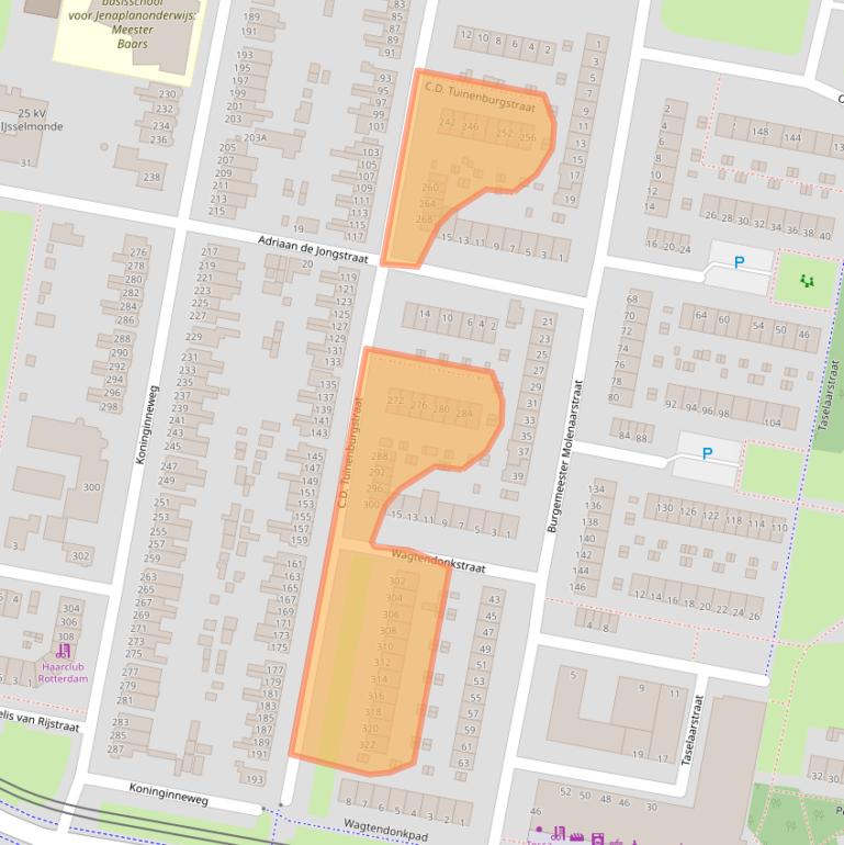 Kaart van postcodegebied 3078GJ.