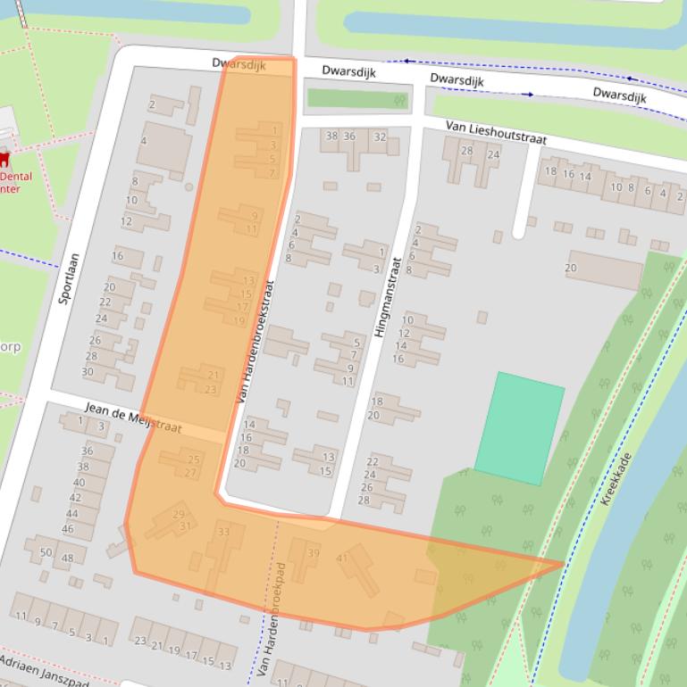 Kaart van postcodegebied 3078WG.